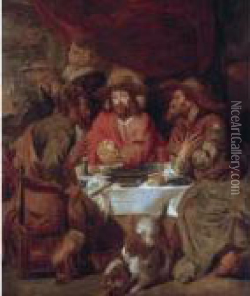 The Supper At Emmaus Oil Painting - Jacob Jordaens