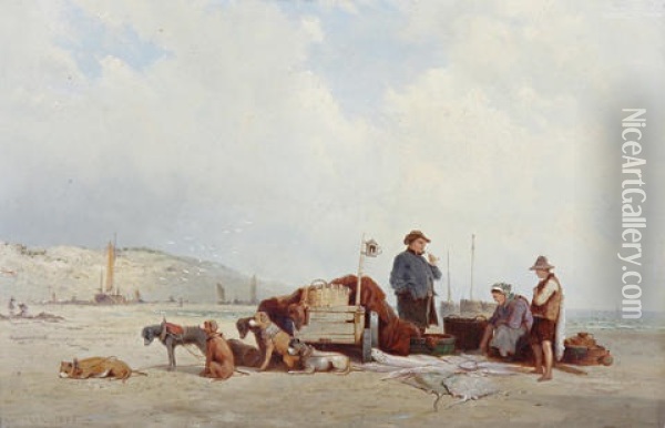 The Day's Catch Oil Painting - Pieter Christian Dommersen