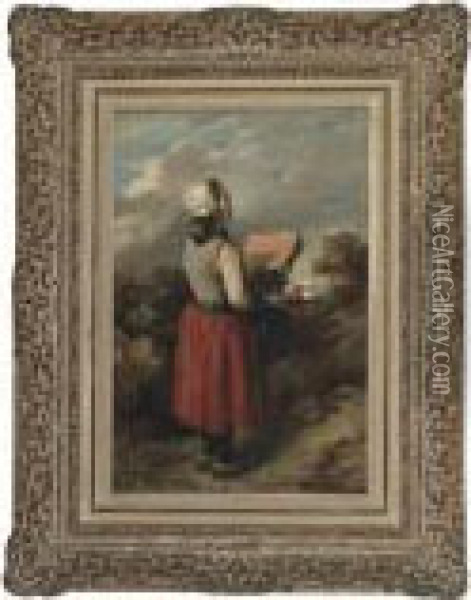 Belgian Girl Oil Painting - Landseer, Sir Edwin