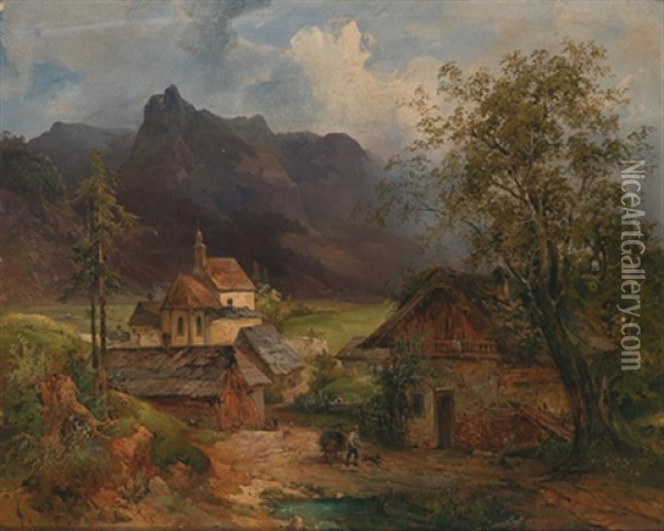 Seewiesen, Schloss Brandhof Oil Painting - Ludwig Czerny