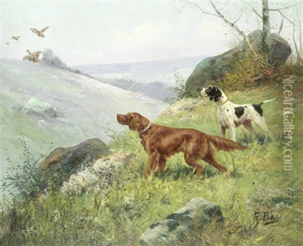 A Study Of Gun Dogs Oil Painting - Eugene Petit