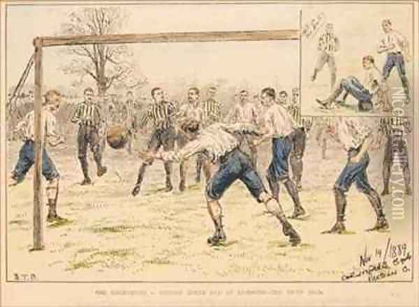 The Corinthians vs Preston North End at Richmond The Third Goal Oil Painting - S. T. Dadd