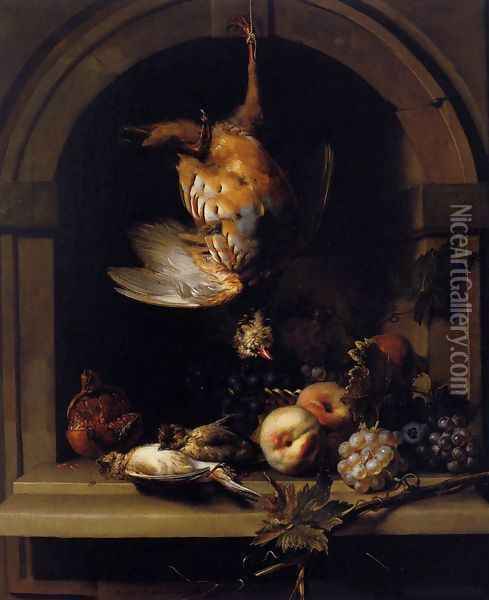 Partridge in a Niche Oil Painting - Nicolas de Largilliere