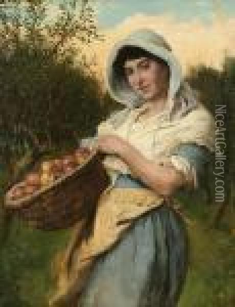 The Apple Tree's Rich Bounty Oil Painting - George Clausen