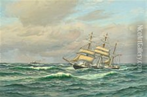 Marine Oil Painting - Vilhelm Karl Ferdinand Arnesen
