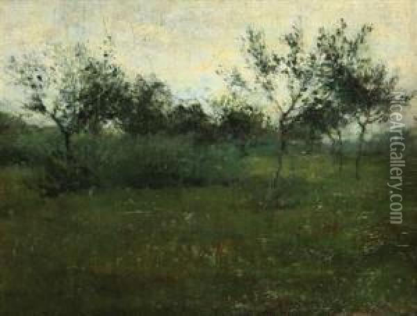 A Landscape With Trees Oil Painting - Antonin Slavieek
