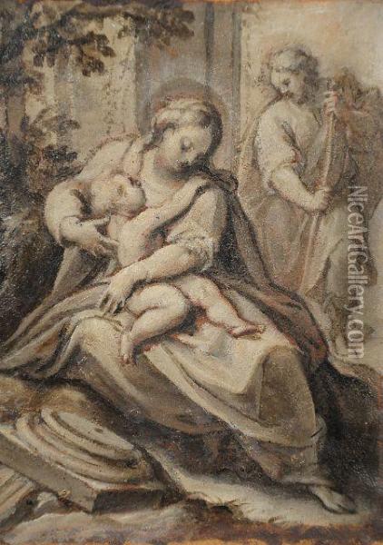Study Of Madonna And Child Oil Painting - Belisario Corenzio