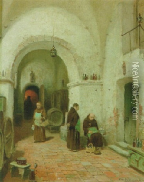 Klosterinterior Oil Painting - Frans Wilhelm Odelmark