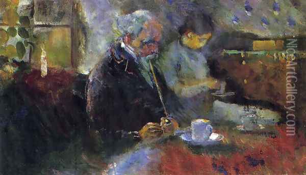 Taking the tea 1883 Oil Painting - Edvard Munch