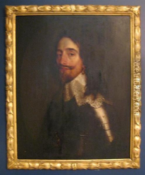 Portrait Of Charles I Oil Painting - Cornelius Jonson