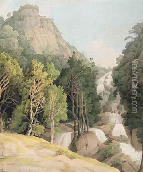 Lodore Falls Oil Painting - Francis Towne