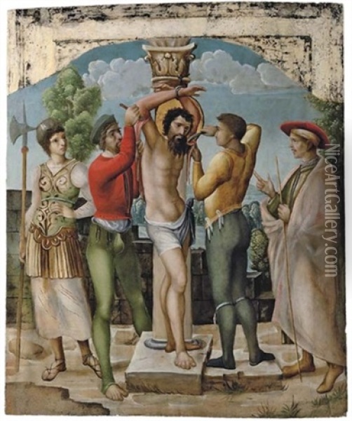 The Martyrdom Of Saint Bartholomew Oil Painting - Antonio De Comontes