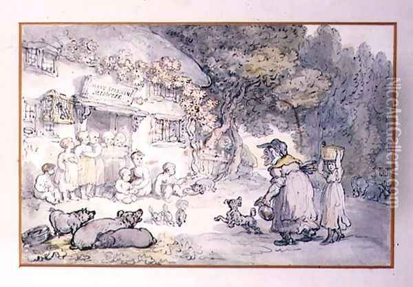 Mary Spriggens, the Midwife Oil Painting - Thomas Rowlandson