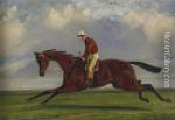 Lord St. Vincent's 'lord Clifden' With J. Osbourne Up, Winner Of The St. Leger Oil Painting - Herny Jr Alken