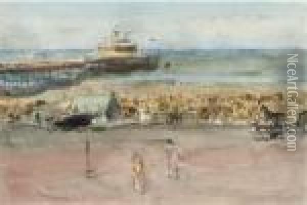 A Sunny Day On Scheveningen Boulevard Oil Painting - Isaac Israels