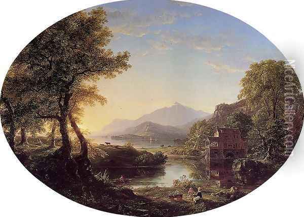 The Old Mill at Sunset Oil Painting - Thomas Cole