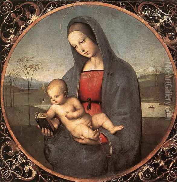Madonna with the Book (Connestabile Madonna) 2 Oil Painting - Raffaelo Sanzio