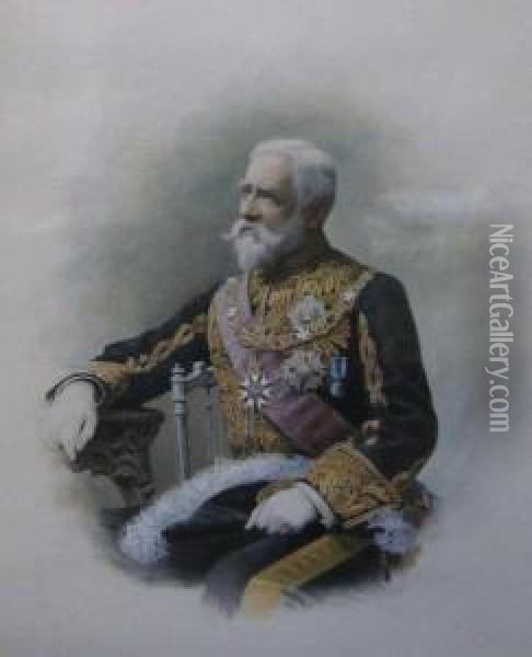 Ortraitof Sir Edmund Monson, 
1st Baronet (1841-1908) Oil Painting - Eugene Charles Picou