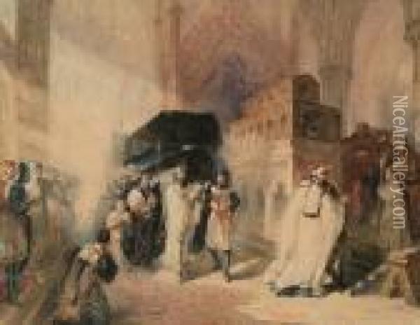 King John's Funeral Oil Painting - Solomon Alexander Hart