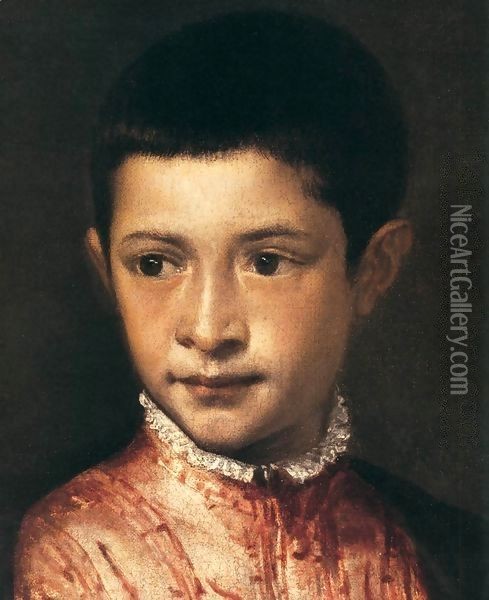 Portrait of Ranuccio Farnese (detail) Oil Painting - Tiziano Vecellio (Titian)