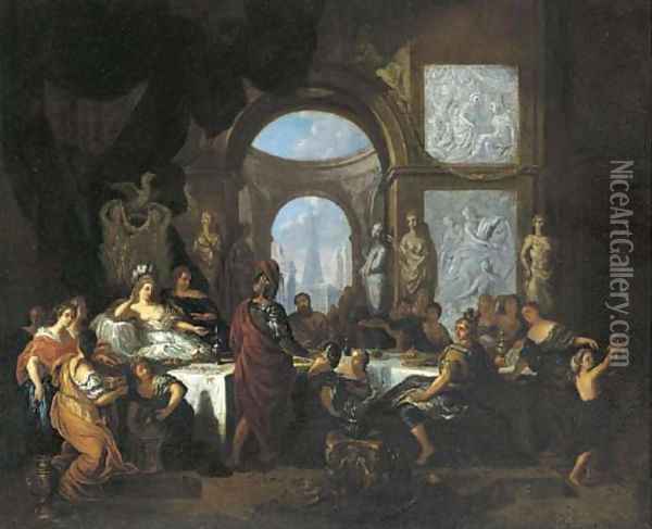 The Banquet of Cleopatra Oil Painting - Ottmar The Elder Elliger