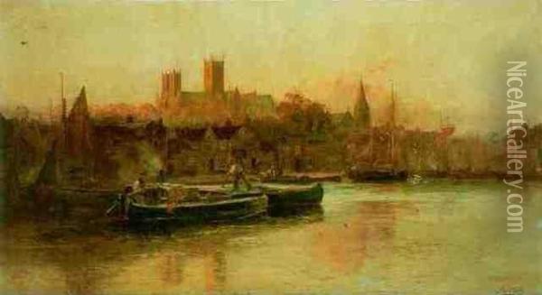 Lincoln Cathedral Oil Painting - Walker Stuart Lloyd