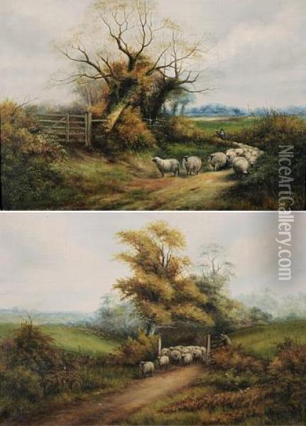 Landschaften Mit Schafer Oil Painting - George Algernoon Fothergill