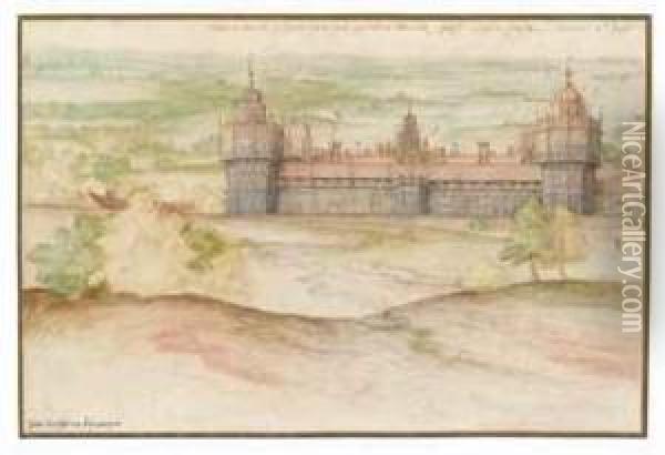 Nonsuch Palace From The South Oil Painting - Joris Hoefnagel