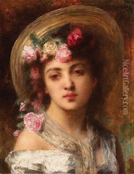 The Flower Girl Oil Painting - Alexei Alexeivich Harlamoff
