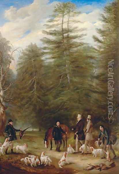 Silver firs at Osberton Oil Painting - John Snr Ferneley