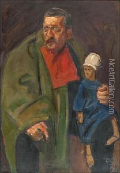 Mies Ja Nukke Oil Painting - Akseli Gallen-Kallela