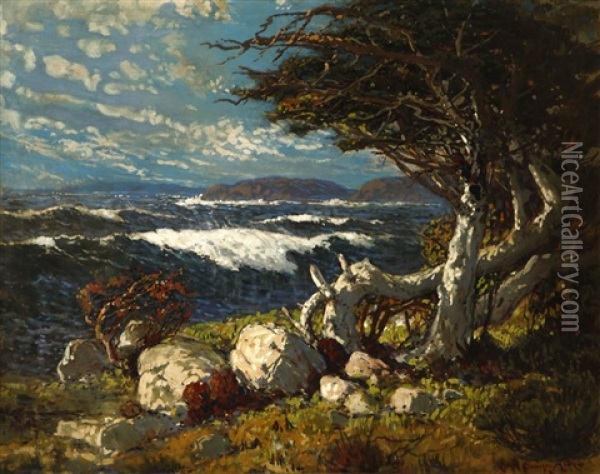Looking West From Point Lobos Oil Painting - Ralph Davison Miller