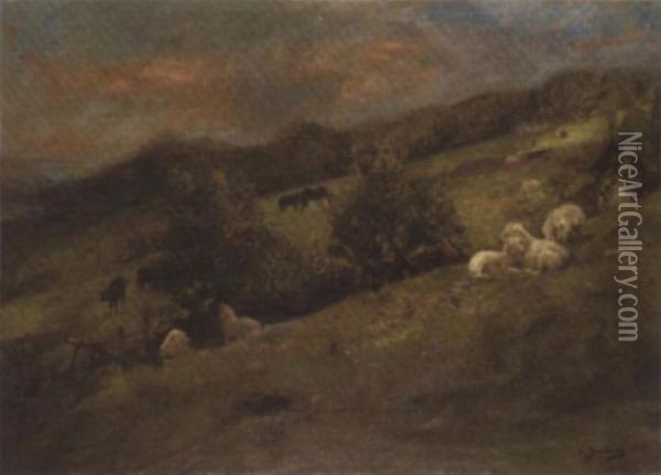 Sheep Oil Painting - Anton Genberg
