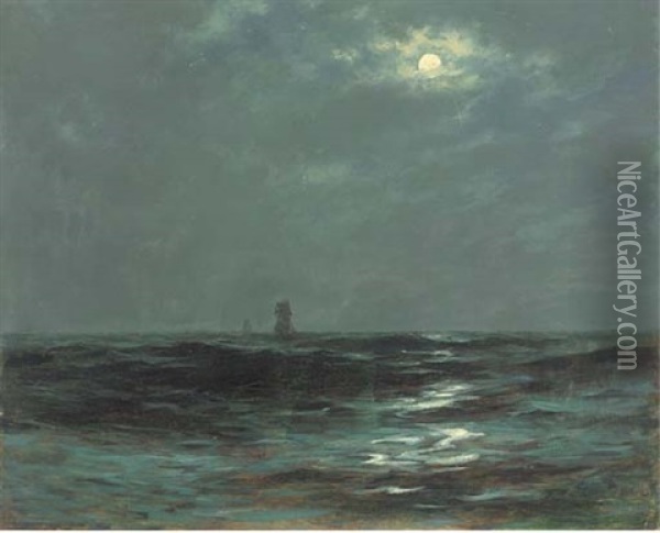 Moonlight At Sea Oil Painting - Arthur Briscoe