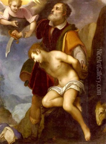 The Sacrifice Of Isaac Oil Painting - Lodovico (Il Cigoli) Cardi
