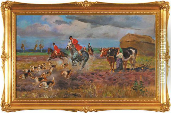 Pogon Za Lisem Oil Painting - Wojciech Von Kossak