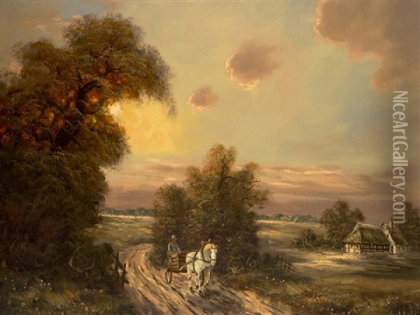 On The Way Home Oil Painting - Albert Joseph Franke