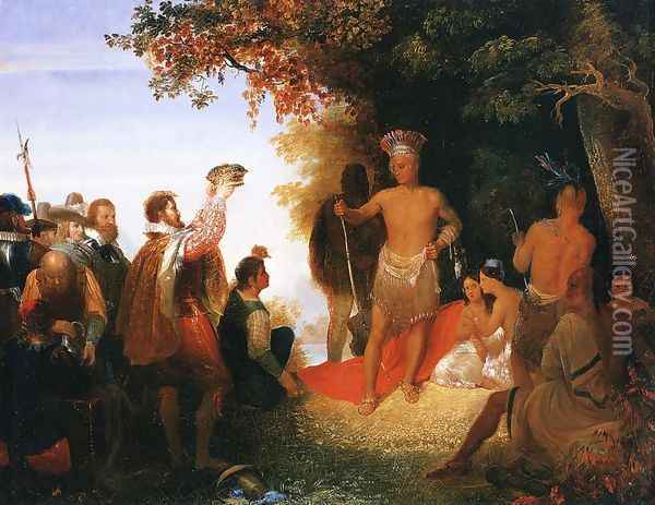 The Coronation of Powhatan Oil Painting - John Chapman