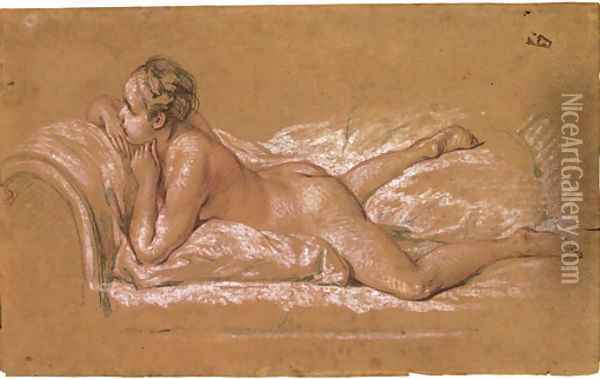 A female nude reclining on a chaise-longue Oil Painting - Francois Boucher