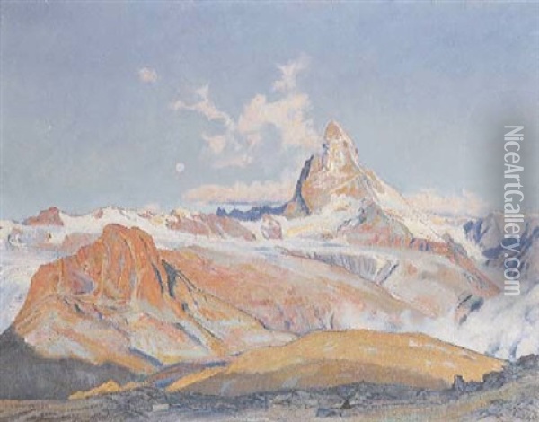 Le Riffelhorn Et Le Cervin Oil Painting - Charles L'Eplattenier
