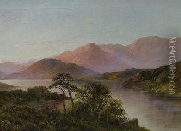 Highland Loch At Dusk Oil Painting - Frances E. Jamieson