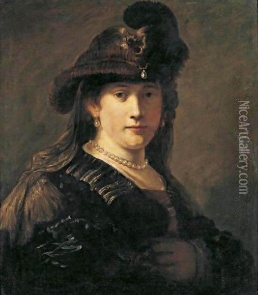 Portrait Of A Lady Oil Painting - Govert Teunisz. Flinck