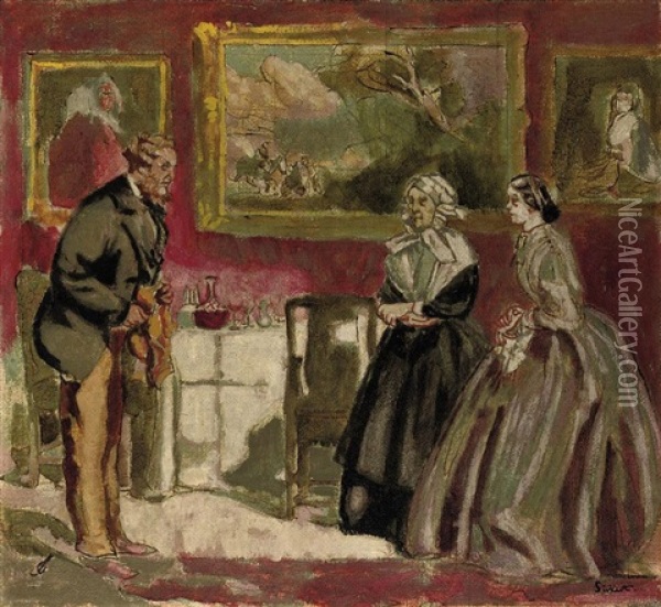 The Housekeeper's Niece (after John Gilbert) Oil Painting - Walter Sickert