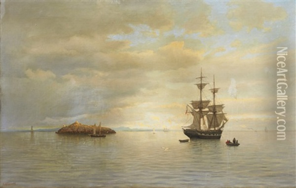 Calm Day At The Finnish Coast Oil Painting - Oskar Conrad Kleineh