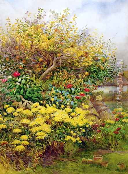 The Tangle of Autumn Temple Grafton Warwicks Oil Painting - George H. Hughes