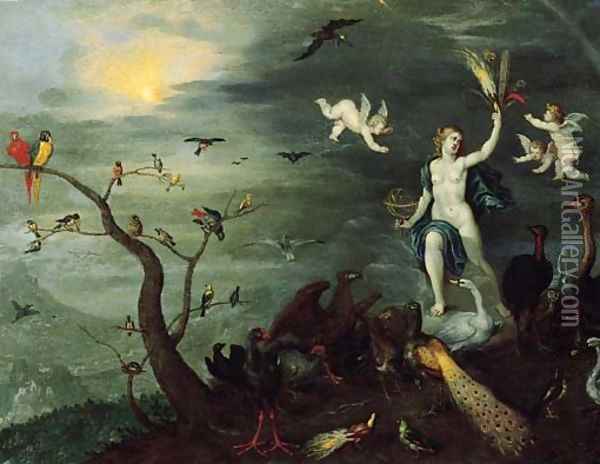 An allegory of Air Oil Painting - Jan van Kessel