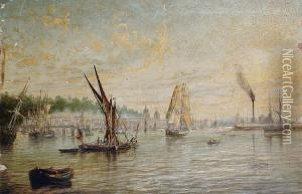 The Thames At Greenwich Oil Painting - Francis Maltino