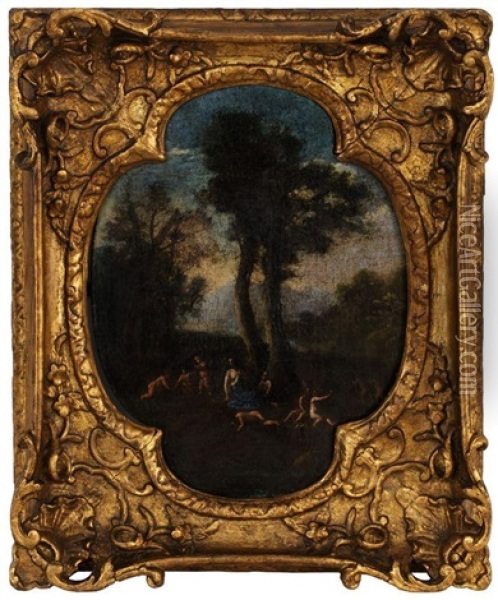 Venus Et Cupidon Dans Un Paysage Oil Painting - Francesco Albani
