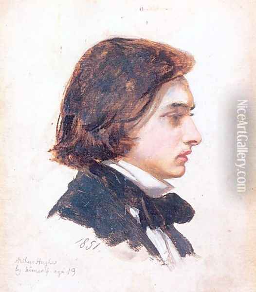 Self-Portrait 1850-51 Oil Painting - Arthur Hughes