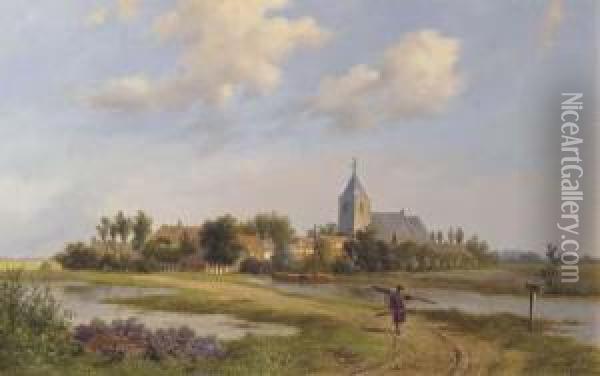 The Outskirts Of Nootdorp In Summer Oil Painting - Bartholomeus Johannes Van Hove